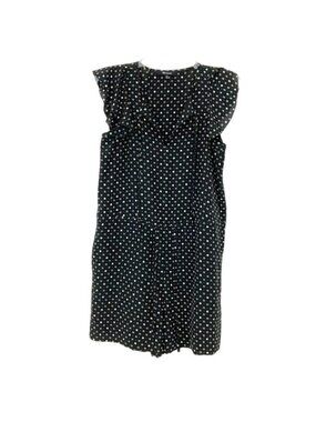 Madewell Silk Black Polka Dot Cross Back Design Size L